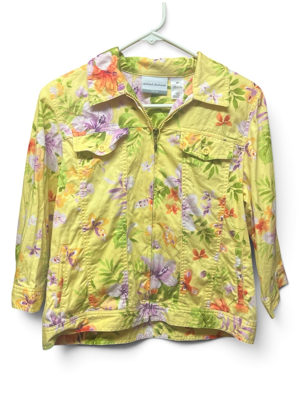 Alfred Dunner 8P Floral & Butterfly Full-Zip Lightweight Jacket